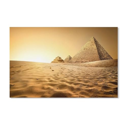 Puzzle 1000 Stück，Pyramide, Wüste，Für Holz Erwachsene Spielzeug Dekompression Spiel（75x50cm）-381 von ObuMI
