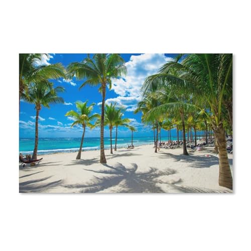 Puzzle 1000 Stück，Strand, Meer, Palmen，Für Papier Erwachsene Spielzeug Dekompression Spiel（38x26cm）-89 von ObuMI