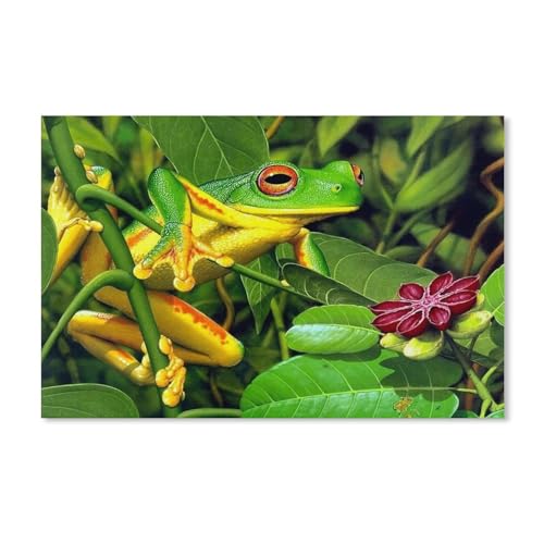 Puzzle 1000 Stück，Süßer Frosch，Papier Kinder Spielzeug Dekompression Spiel（38x26cm）-D69 von ObuMI