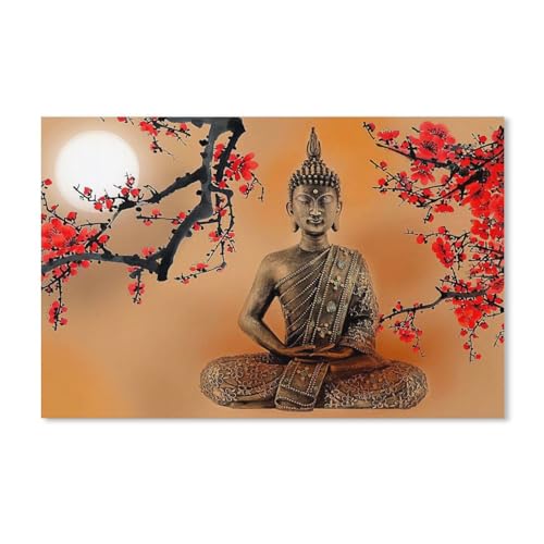 Puzzle 1000 Teile，Blumen und Buddha-Zen-Bilder，Papierkinder Wiedergeboren Dekompressionsspiel（38x26cm）-D85 von ObuMI