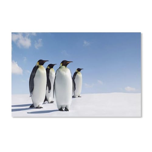 Puzzle 1000 Teile für Erwachsene，Vier Pinguine，Puzzle Teenager Jungen Mädchen Puzzle Schwieriges, Herausforderndes Puzzle für Partyspiele（38x26cm）-49 von ObuMI