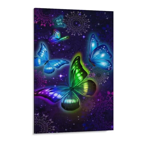 Puzzles 1000 Stück PapierMontage Bild，Fluoreszierende Schmetterlinge，Filmplakat Für Erwachsene Spiele Lernspielzeug(75x50cm-A82 von ObuMI