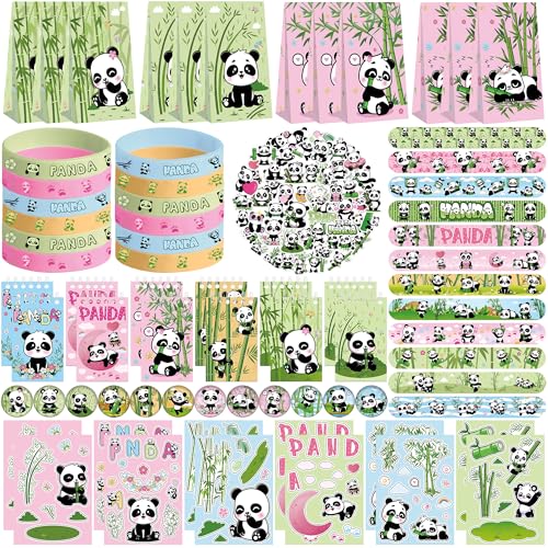 Obussgar Panda Party Favour Supplies einschließlich Panda Geschenk-Taschen, Aufkleber, Abzeichen, Armbänder für Panda Thema Geburtstagsparty Obussgar Panda Party Favour Supplies einschließlich Panda Geschenk-Taschen, Aufkleber, Abzeichen, Armbänder für Panda Thema Geburtstagsparty von Obussgar