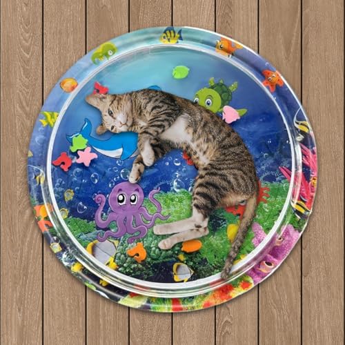 Ocastuted Aufblasbare Katzenwassermatte für sensorische Spiele, PVC, verdicktes sensorisches Kühlkissen, aufblasbare Baby-Bauchzeit-Wassermatte, interaktive Wassermatten für Hunde mit Inflator Ocastuted Aufblasbare Katzenwassermatte für sensorische Spiele, PVC, verdicktes sensorisches Kühlkissen, aufblasbare Baby-Bauchzeit-Wassermatte, interaktive Wassermatten für Hunde mit Inflator von Ocastuted