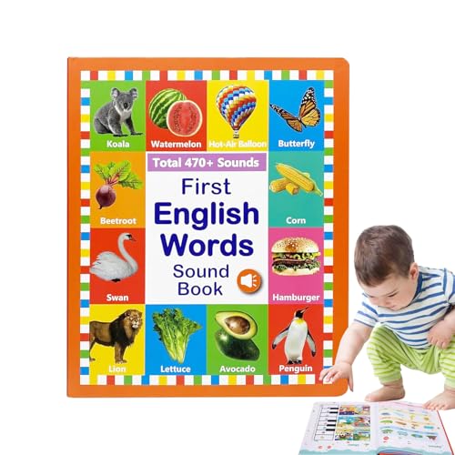 Ocastuted Englisches Sprechendes Wörter Buch - Interaktives Sprechendes Buch Zum Sprachenlernen,Vokabeltrainer Für Kinder Von 2 Bis 6 Jahren Mädchen Vorschulkinder von Ocastuted
