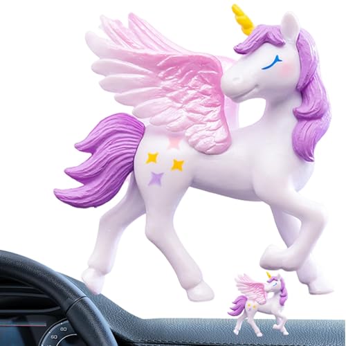 Tortenaufsatz mit einem Hörner und Flügeln, Cupcake-Topper, Statue, Kuchendekoration, kleine Cartoon-Hochzeitstorte mit einem Horn, Auto-Ornament von Ocastuted