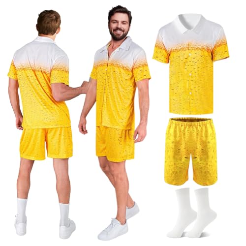 Occtingkind Oktoberfest Herren Outfit,Maskieren Sie stilvollen Bieranzug, Oktoberfestkostüm, Hemd, kurze Hose und weiße Socken, passend für Oktoberfest, Bayern, Festival, Karneval-L Occtingkind Oktoberfest Herren Outfit,Maskieren Sie stilvollen Bieranzug, Oktoberfestkostüm, Hemd, kurze Hose und weiße Socken, passend für Oktoberfest, Bayern, Festival, Karneval-L von Occtingkind