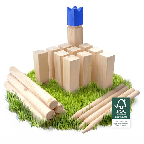 Ocean 5 Kubb - Original Wikinger Spiel | Premium FSC® Holzspiel im Stoffbeutel mit massiven Figuren | Schwedenschach Holz Outdoor Spiel Wurf Schach Spiele | Kubb Spiel für Kinder und Erwachsene | Ocean 5 Kubb - Original Wikinger Spiel | Premium FSC® Holzspiel im Stoffbeutel mit massiven Figuren | Schwedenschach Holz Outdoor Spiel Wurf Schach Spiele | Kubb Spiel für Kinder und Erwachsene | von Ocean 5