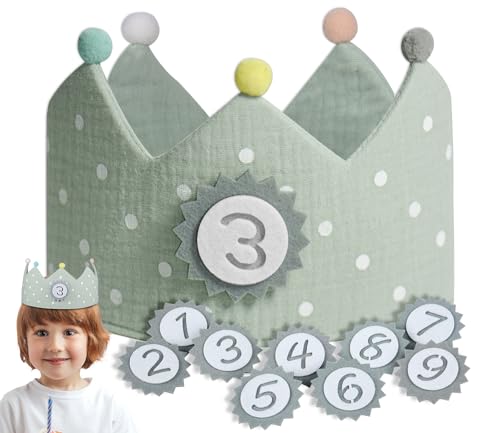 Ochomasun Geburtstagskrone Jungen & Mädchen, Geburtstagskrone Musselin, Krone Geburtstag Klett Austauschbar 1-9 Zahlen, Geburtstagszug Dekorative Hüte für Kindergeburtstag Parteien Ochomasun Geburtstagskrone Jungen & Mädchen, Geburtstagskrone Musselin, Krone Geburtstag Klett Austauschbar 1-9 Zahlen, Geburtstagszug Dekorative Hüte für Kindergeburtstag Parteien von Ochomasun