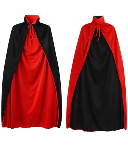Octonyluck Halloween Vampir Kostüm - Stehkragen Umhang, Reversible für Damen und Herren, Cosplay-Party Outfit für Weihnachten, 140 cm Octonyluck Halloween Vampir Kostüm - Stehkragen Umhang, Reversible für Damen und Herren, Cosplay-Party Outfit für Weihnachten, 140 cm von Octonyluck