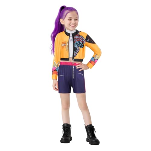 Dämon Hunters Kostüm Halloween Cosplay Full Set Outfit Rollenspiel (140 cm Set 2) von Ocuuer