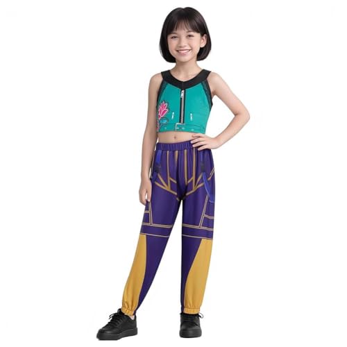 Dämon Hunters Kostüm Halloween Cosplay Full Set Outfit Rollenspiel (160 cm Set 3) von Ocuuer