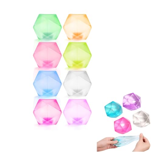 OCUUER 12 Pack Quadrische Stresswürfel, Stressbällchen Zappeln Spielzeug for Kinder und Erwachsene, Malt Sugar Ice Ice Sensorische Bälle Stressspielzeug for Klassenzimmerparty Gefälligkeit von Ocuuer