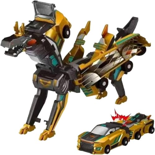 Ocuuer 1PC Transforming Dragon Dinosaur Auto for Jungen Mädchen Geburtstagsgeschenk (Goldflügel) (a) von Ocuuer