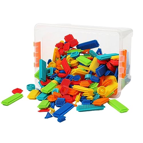 Ocuuer Bausteine Hände Hirntraining Frühes Bildungsspielzeug Aufbau und Spielen von Borstenformblöcken Förderung der Kreativität Vorstellungskraft for Kinderkind (100pcs) von Ocuuer