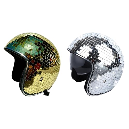 Ocuuer Discokugel Hüte - Glitzer Spiegel Glas Discokugel Hut Helm mit Einziehbarem Visier, Diskokugel Helm for DJ, Club, Party, Bühne & Hochzeit, Unisex Glitzer Ball Hut for Damen und Herren Ocuuer Discokugel Hüte - Glitzer Spiegel Glas Discokugel Hut Helm mit Einziehbarem Visier, Diskokugel Helm for DJ, Club, Party, Bühne & Hochzeit, Unisex Glitzer Ball Hut for Damen und Herren von Ocuuer