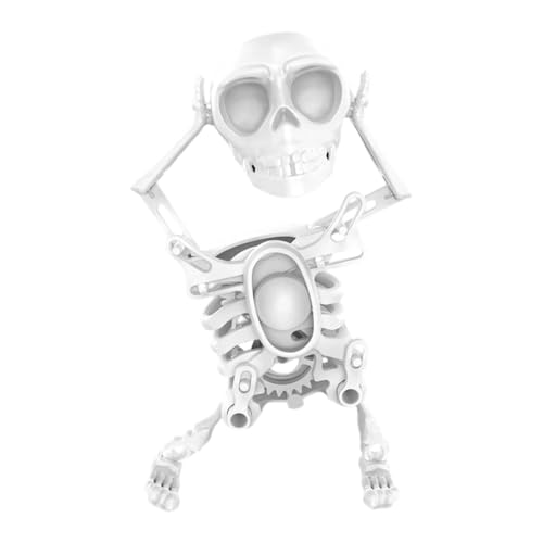 Ocuuer Tanzes Skelettspielzeug Wind Up Skeleton Desktop Frühling Uhren -Uhrenspielzeug (rein weiß) von Ocuuer