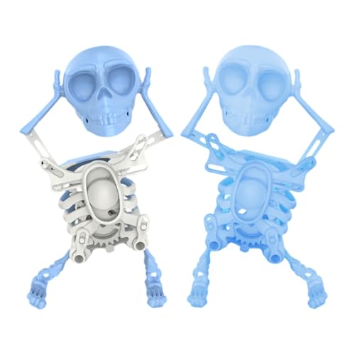 Ocuuer Tanzes Skelettspielzeug Wind Up Skeleton Desktop Frühlingszeitzeug (glühend blau) (Leuchtend in der Dunkelblau) von Ocuuer