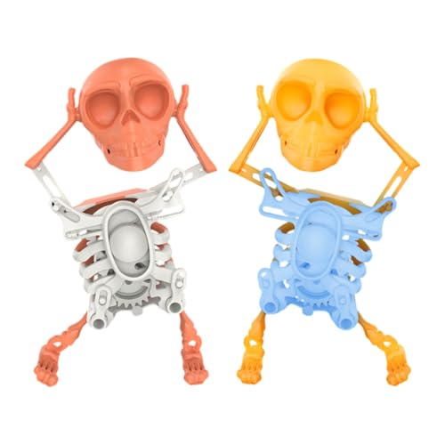 Tanzes Skelettspielzeug Wind Up Skeleton Frühling Uhrenspielzeug (Leuchtend orange) (Leuchtend in der Dunkelorange) von Ocuuer