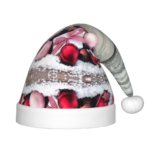 OdDdot Weihnachtsornament Druck Plüsch Santa Hüte, Weihnachten Santa Hat,Xmas Hat für Kinder Jahre Kinder Weihnachten Party Favors von OdDdot