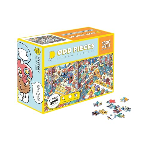 Odd Pieces Mystery Jigsaw Puzzle - 1000 Teile, 50 x 70 cm, Karton, Cartoon, Mittelstufe, 12 - 99 Jahre, 1 Set, 1000 Stück, Rahmenbar, Ikea Ribba Rahmen passend Odd Pieces Mystery Jigsaw Puzzle - 1000 Teile, 50 x 70 cm, Karton, Cartoon, Mittelstufe, 12 - 99 Jahre, 1 Set, 1000 Stück, Rahmenbar, Ikea Ribba Rahmen passend von Odd Pieces
