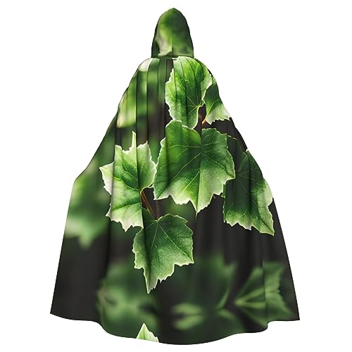 Odddot Polyester-Faser-Kapuzen-Kostüm für Halloween, Herren – einfach zu waschen und langlebig Umhang Kostüm Efeu Blüten Baum von Odddot
