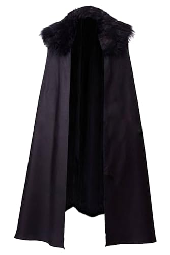 Oddfirm Pelzkragen Umhang Mittelalter Vintage Wikinger Umhang Fellkragen Mantel Schwarz Umhang mit Fell Ritter Krieger Snow Cosplay Halloween Karneval Kostüm Oddfirm Pelzkragen Umhang Mittelalter Vintage Wikinger Umhang Fellkragen Mantel Schwarz Umhang mit Fell Ritter Krieger Snow Cosplay Halloween Karneval Kostüm von Oddfirm