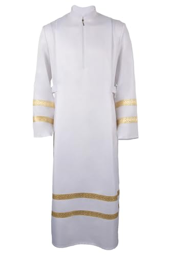 Oddfirm Priester Robe Weiß Herren Toga Griechischer Gott Kostüm Römisches Gewand Mittelalter Minister Kostüm Mönch Prediger Cosplay Karneval Mottoparty Halloween Oddfirm Priester Robe Weiß Herren Toga Griechischer Gott Kostüm Römisches Gewand Mittelalter Minister Kostüm Mönch Prediger Cosplay Karneval Mottoparty Halloween von Oddfirm