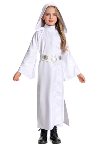 Oddfirm Prinzessin Weiß Kleid mit Kapuze Cosplay Robe Gürtel Mittelalter Elegantes Langarm Kleid Vintage Abendkleid Halloween Cosplay Outfit Oddfirm Prinzessin Weiß Kleid mit Kapuze Cosplay Robe Gürtel Mittelalter Elegantes Langarm Kleid Vintage Abendkleid Halloween Cosplay Outfit von Oddfirm