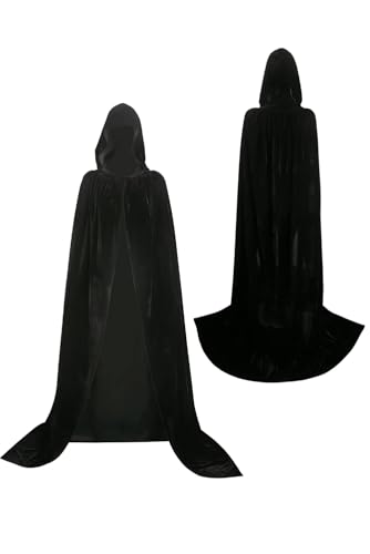 Oddfirm Umhang mit Kapuze, Samt-Umhang, langer Robe, mittelalterlicher Robe, Cosplay-Kostüm für Vampir, Hexe, Zauberer, Magier, Party, Halloween-Kostüm Oddfirm Umhang mit Kapuze, Samt-Umhang, langer Robe, mittelalterlicher Robe, Cosplay-Kostüm für Vampir, Hexe, Zauberer, Magier, Party, Halloween-Kostüm von Oddfirm