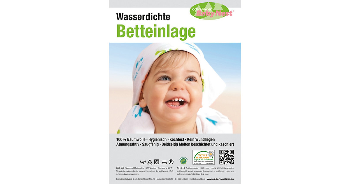 Wasserdichte Betteinlage weiß Modell 1 Gr. 50 x 90 Wasserdichte Betteinlage weiß Modell 1 Gr. 50 x 90 von Odenwälder