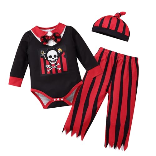 Odizli Halloween Kostüm Baby Jungen Neugeborene Piraten Geister Skelett Verkleiden Piratenkostüm Langarm Strampler + Hosen + Hut Outfit Karneval Cosplay Faschingskostüm Schwarz Rot 3-6 Monate Odizli Halloween Kostüm Baby Jungen Neugeborene Piraten Geister Skelett Verkleiden Piratenkostüm Langarm Strampler + Hosen + Hut Outfit Karneval Cosplay Faschingskostüm Schwarz Rot 3-6 Monate von Odizli