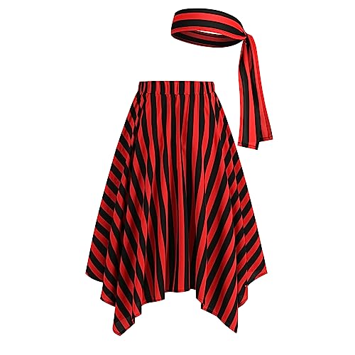 Odizli Piratenkostüm Damen Piraten Kostüm Frauen Piratenkleid Mittelalter Wikinger Renaissance Viktorianische Kleidung Kurz Streifen Rock Bandana Zubehör Halloween Karneval Faschingskostüme Rot-A XL Odizli Piratenkostüm Damen Piraten Kostüm Frauen Piratenkleid Mittelalter Wikinger Renaissance Viktorianische Kleidung Kurz Streifen Rock Bandana Zubehör Halloween Karneval Faschingskostüme Rot-A XL von Odizli