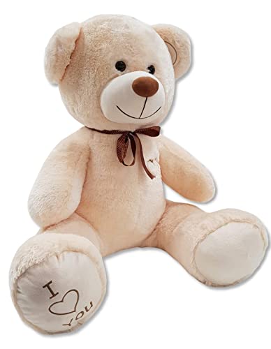 Odolplusz Riesen Teddybären 160 cm - Baby Kuscheltiere Große Teddy - Kuscheltier Für Babys - XXL Plüschtier Teddy Bär, Geschenkideen Zum Geburtstag, Geschenke Zum Jahrestag (Beige) von Odolplusz