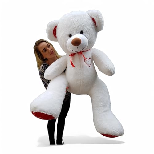Odolplusz Riesen Teddybären 160 cm - Baby Kuscheltiere Große Teddy - Kuscheltier Für Babys Riesen Teddybär - XXL Plüschtier Teddy Bär, Geschenkideen Zum Geburtstag, Geschenke Zum Jahrestag (Weiss) von Odolplusz