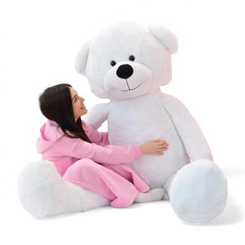 Odolplusz Teddybär 220cm GIGANT Groß Teddy Bear Plüschbär Stofftier Kuscheltier Plüschtier XXL, Weiss von Odolplusz