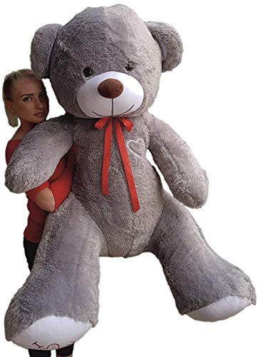 Odolplusz Teddybär Plüschbär Kuscheltier Stofftier Schmusebär Teddy Geschenkidee 190cm (Grau-weiß) von Odolplusz