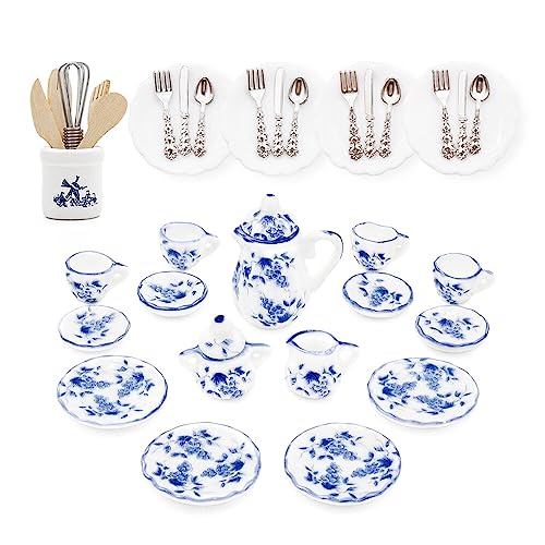 Odoria 1/12 Miniatur Teeservice Set Teller und Besteck Puppenhaus Zubehör, Weintrauben Odoria 1/12 Miniatur Teeservice Set Teller und Besteck Puppenhaus Zubehör, Weintrauben von Odoria