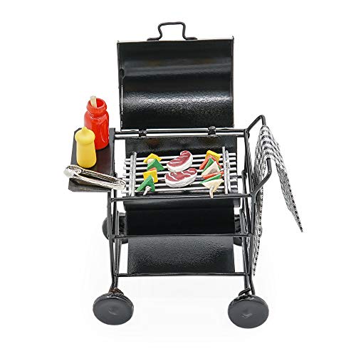 Odoria 1/12 Miniatur BBQ Grill mit Kleinem Zubehör Puppenhaus Küche von Odoria