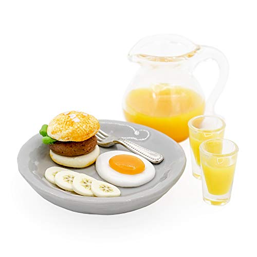 Odoria 1/6 Miniatur Frühstück und Orangensaft Krug Puppenhaus Zubehör von Odoria