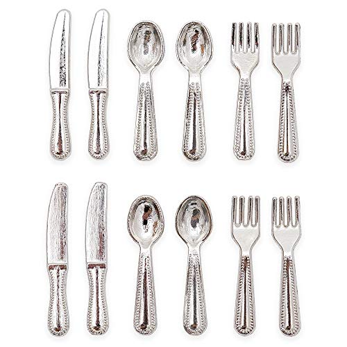 Odoria 1/12 Miniatur 12 Stück Besteck Puppenhaus Küche Geschirr Zubehör, Silber Odoria 1/12 Miniatur 12 Stück Besteck Puppenhaus Küche Geschirr Zubehör, Silber von Odoria