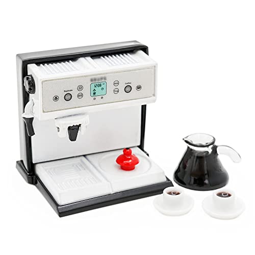 Odoria 1/12 Miniatur Kaffeemaschine mit Kaffeekanne und Kaffeetasse Puppenhaus Kaffeeservice Zubehör von Odoria