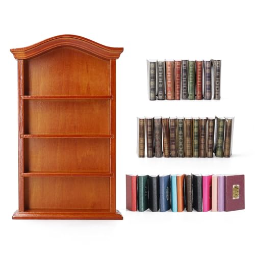 Odoria 1/12 Miniatur Puppenhaus Bücherregal Regal mit Bücher Buch 42 Stück Miniaturen Puppenstube Möbel Zubehör, Braun Odoria 1/12 Miniatur Puppenhaus Bücherregal Regal mit Bücher Buch 42 Stück Miniaturen Puppenstube Möbel Zubehör, Braun von Odoria
