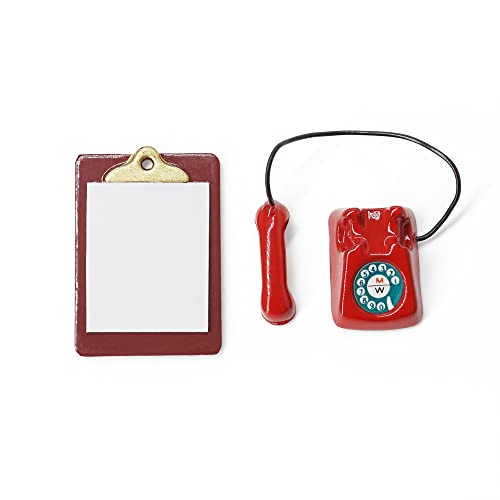 Odoria 1/12 Miniatur Telefon und Zwischenablage Puppenhaus Zubehör, Rot Odoria 1/12 Miniatur Telefon und Zwischenablage Puppenhaus Zubehör, Rot von Odoria