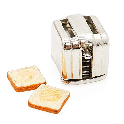Odoria 1/12 Miniatur Toaster mit Toast 2 Stück Puppenhaus Küche Zubehör von Odoria