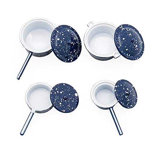 Odoria 1/12 Miniatur Töpfe Kochtopf 4 Stück Puppenhaus Küche Kochgeschirr Zubehör, Blau Odoria 1/12 Miniatur Töpfe Kochtopf 4 Stück Puppenhaus Küche Kochgeschirr Zubehör, Blau von Odoria