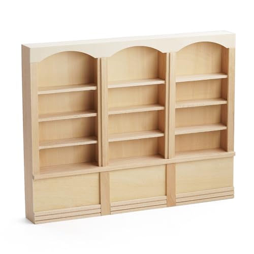 Odoria Puppenhaus Bücherregal Vitrine Miniatur: 1/12 Maßstab Wandregale für Bücher Bibliothek Schule Büro - Mini Regal Wand Unlackiert Holz Möbel Wohnzimmer Odoria Puppenhaus Bücherregal Vitrine Miniatur: 1/12 Maßstab Wandregale für Bücher Bibliothek Schule Büro - Mini Regal Wand Unlackiert Holz Möbel Wohnzimmer von Odoria