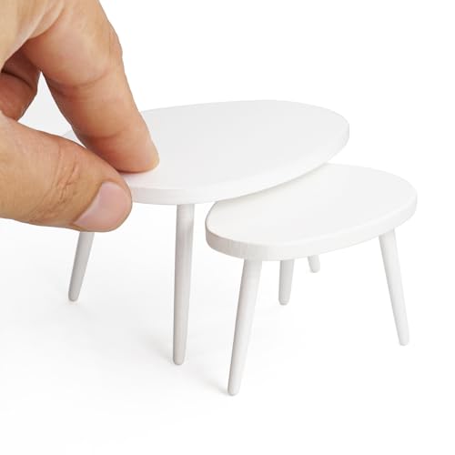 Odoria Puppenhaus Couchtisch Tisch Miniatur: 1/12 Maßstab Beistelltisch Oval Weiß für Wichtel Modern Wohnzimmer - Mini Mitteltisch Möbel Holz Odoria Puppenhaus Couchtisch Tisch Miniatur: 1/12 Maßstab Beistelltisch Oval Weiß für Wichtel Modern Wohnzimmer - Mini Mitteltisch Möbel Holz von Odoria