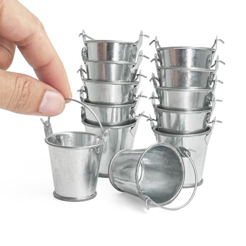 Odoria Puppenhaus Eimer aus Metall Miniatur: 12 STK 1/12 Maßstab Leer Blecheimer mit Henkel Silber Pflanzen Garten Container - Mini Wichtel Eiskübel Trinken für Bar Küche Realistisch Stütze Odoria Puppenhaus Eimer aus Metall Miniatur: 12 STK 1/12 Maßstab Leer Blecheimer mit Henkel Silber Pflanzen Garten Container - Mini Wichtel Eiskübel Trinken für Bar Küche Realistisch Stütze von Odoria