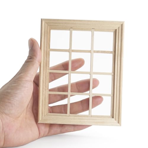 Odoria Puppenhaus Fenster Wichtel Miniatur: 1/12 Maßstab Fensterrahmen Vintage Möbel Holz für Figur Puppe Diorama Handwerk - Mini Bauteile Gebäude Modell DIY Unlackiert 12 Gitter Odoria Puppenhaus Fenster Wichtel Miniatur: 1/12 Maßstab Fensterrahmen Vintage Möbel Holz für Figur Puppe Diorama Handwerk - Mini Bauteile Gebäude Modell DIY Unlackiert 12 Gitter von Odoria